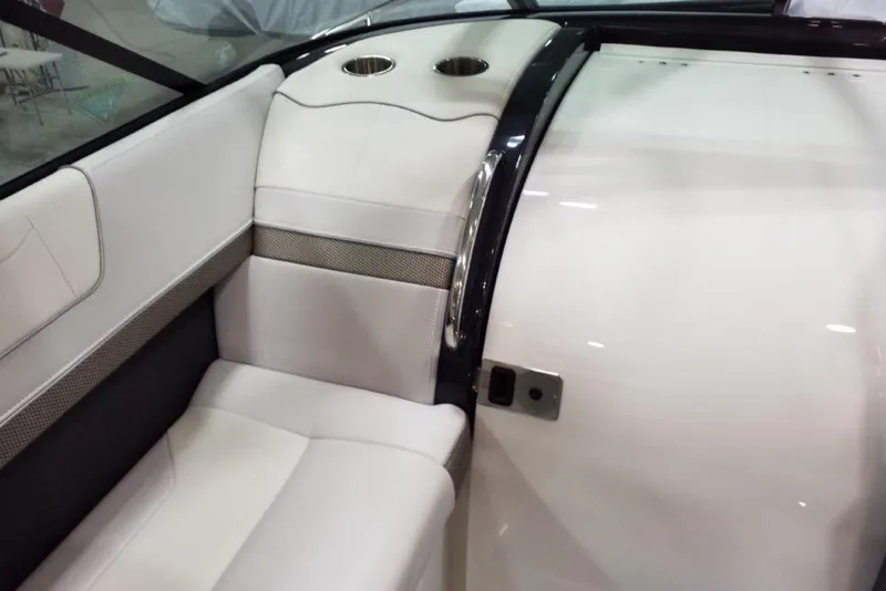 Slide: The Image of 2021 Formula 350 Sun Sport interior with white seating and cup holders. - 41