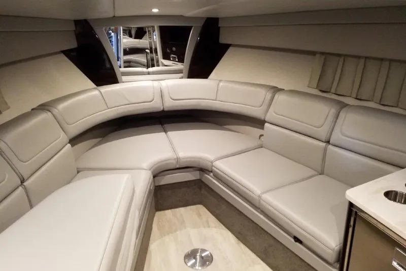 Slide: The Image of Luxurious interior of 2021 Formula 350 Sun Sport boat with plush seating. - 44