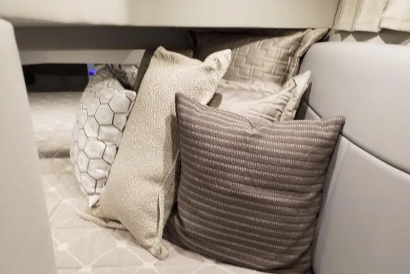 Slide: The Image of Interior cabin of 2021 Formula 350 Sun Sport with plush pillows and modern design. - 46