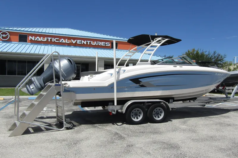 Slide: The Image of 2022 Chaparral 23 SSi boat on trailer at Nautical Ventures dealership. - 5