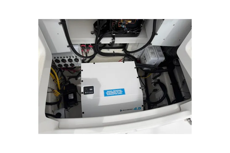 Slide: The Image of 2026 Regulator 37 boat engine compartment with Seakeeper 4.5 stabilization system. - 25