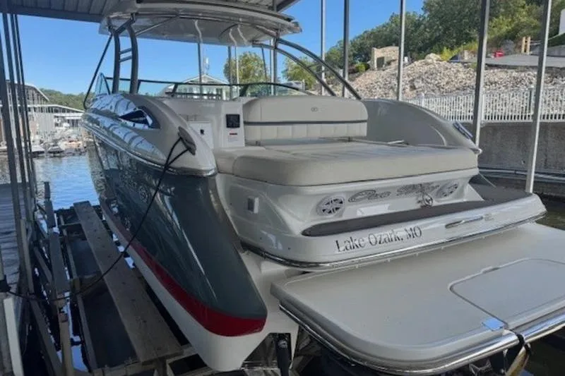 Slide: The Image of 2017 Cobalt R35 boat docked at Lake Ozark, MO marina. - 6