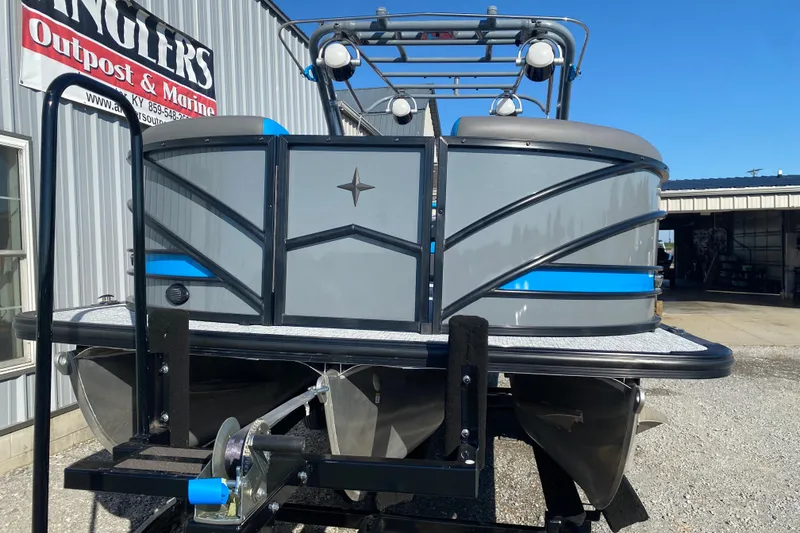 Slide: The Image of 2023 Berkshire 23UL pontoon boat at Angler's Outpost & Marine dealership. - 3