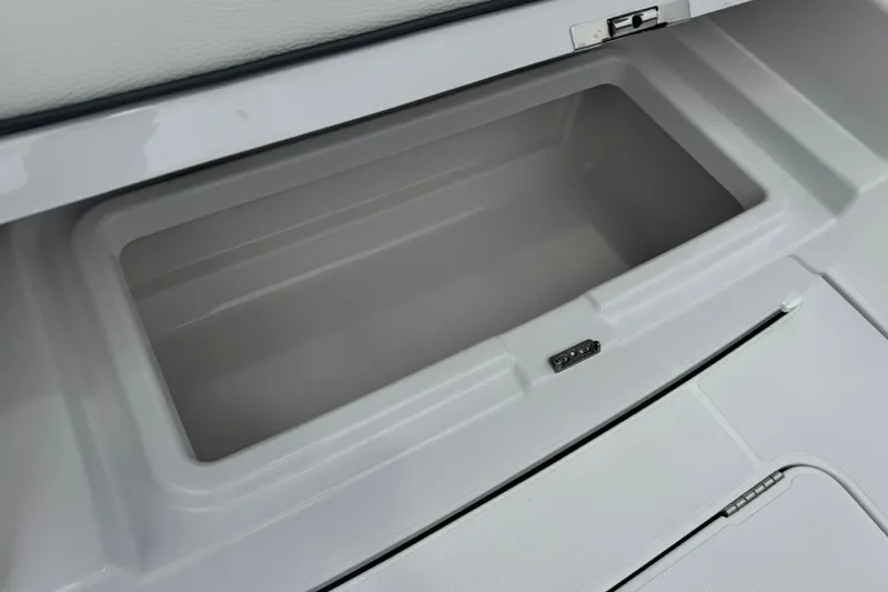 Slide: The Image of Storage compartment on 2026 Bertram 34CC boat, featuring a sleek, modern design. - 45