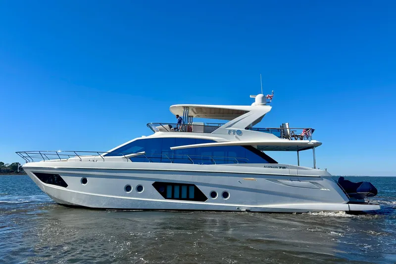 Slide: The Image of Luxury Absolute 72 FLY yacht from 2016 cruising on open water. - 107
