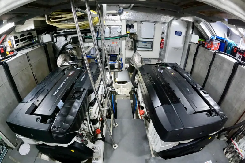 Slide: The Image of Engine room of 2016 Absolute 72 FLY yacht with dual Volvo Penta engines. - 125