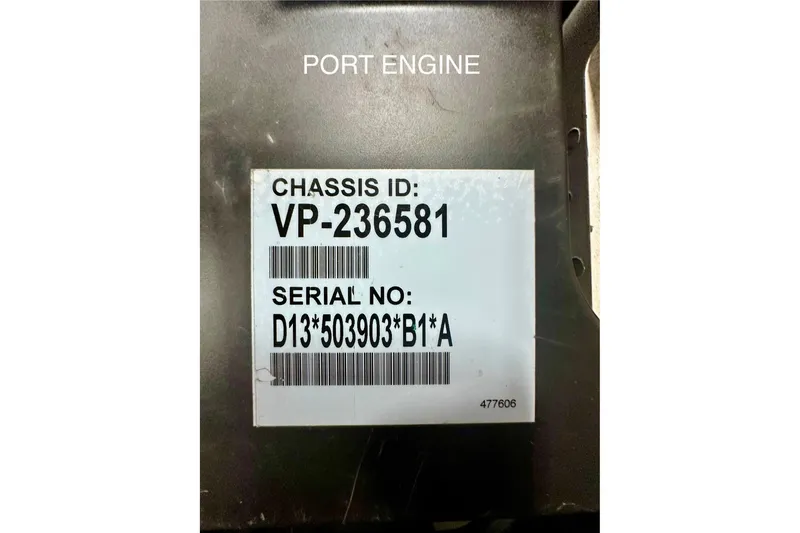 Slide: The Image of Chassis ID and serial number label on Absolute 72 FLY 2016 port engine. - 13