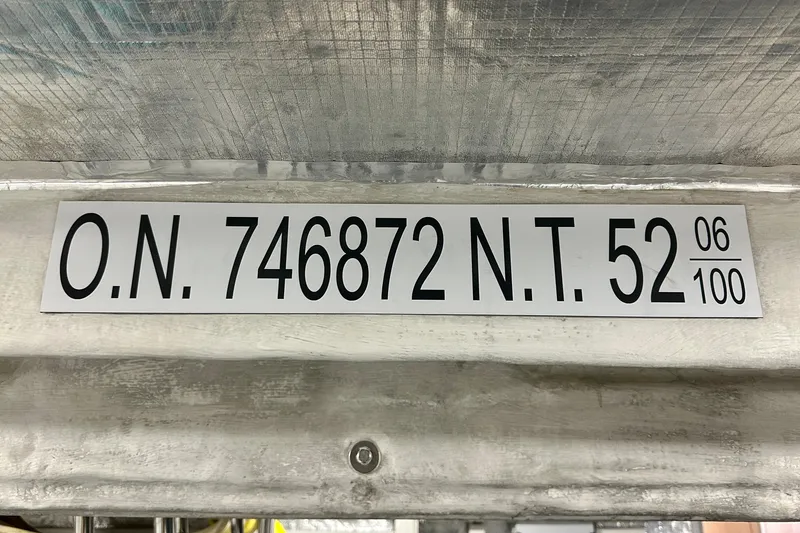 Slide: The Image of Hull identification number on Absolute 72 FLY yacht, model year 2016. - 15