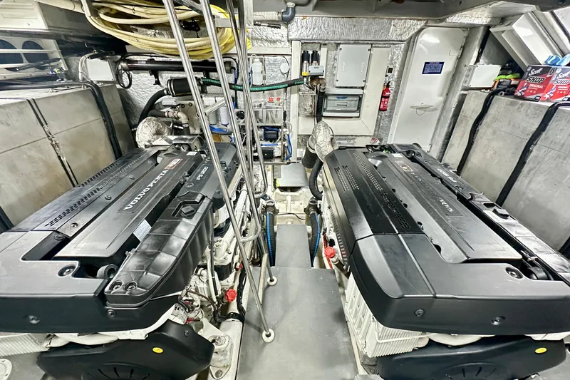 Slide: The Image of Engine room of a 2016 Absolute 72 FLY yacht with Volvo Penta engines. - 26