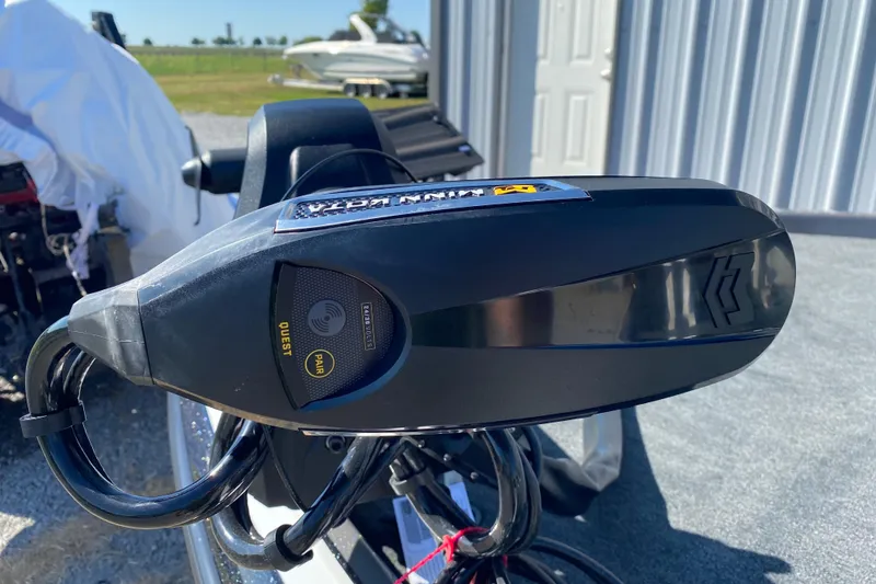 Slide: The Image of Close-up of Skeeter FXR21 FLEX 2026 boat motor with pairing feature. - 5