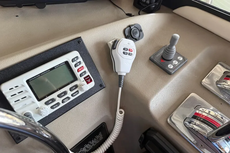 Slide: The Image of Garmin navigation display on 1999 Bayliner 3988 Command Bridge Motoryacht, showing GPS and water data. - 30