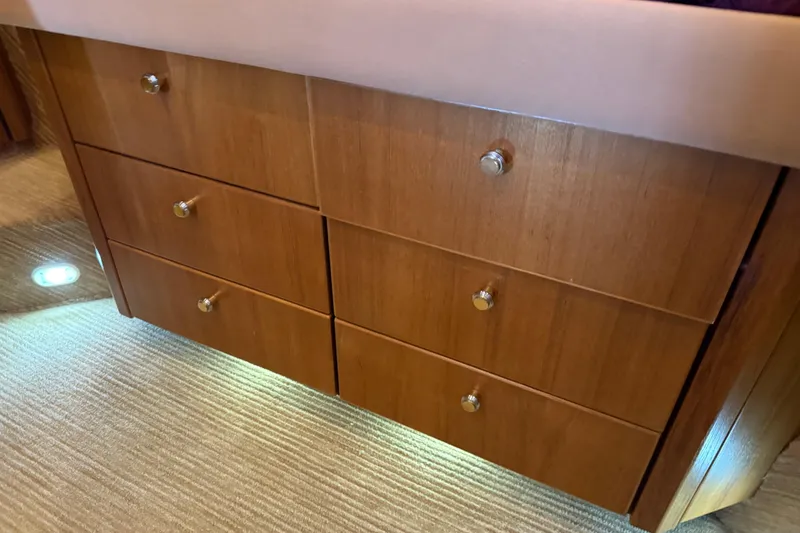 Slide: The Image of Interior of 1999 Bayliner 3988 Command Bridge Motoryacht with helm and cabin entrance. - 34