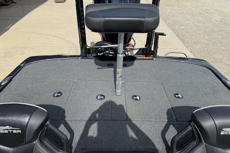 Slide: The Image of 2023 Ranger RT198P boat deck with seating and storage compartments. - 21