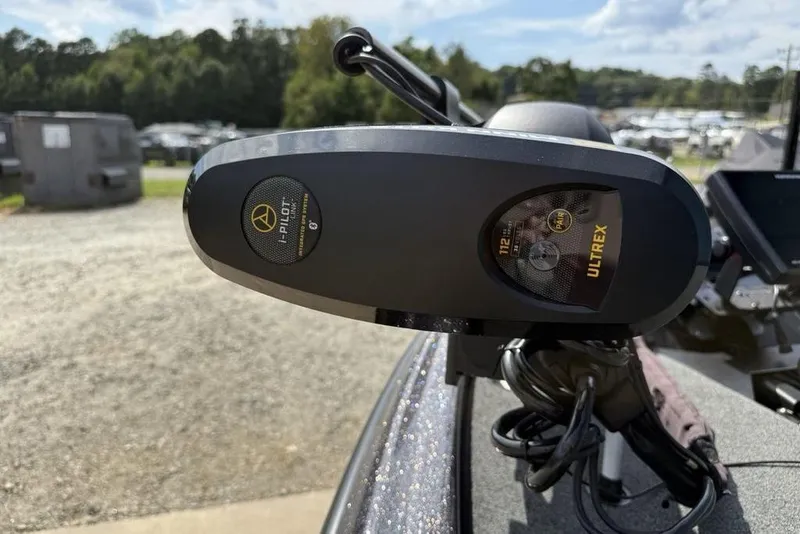 Slide: The Image of 2023 Ranger RT198P boat with Ultrex i-Pilot trolling motor in outdoor setting. - 8