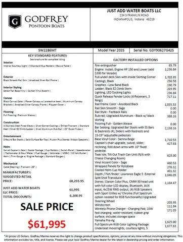 Slide: The Image of Godfrey Sweetwater 2286MT Bar Boat 2025 - 29