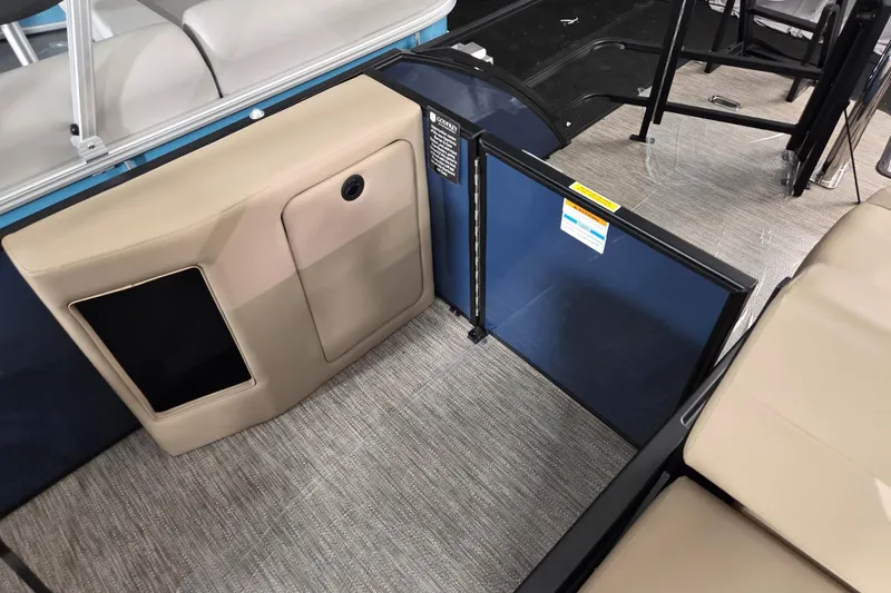 Slide: The Image of Interior view of 2026 Godfrey Xperience 2286 SFLX boat, featuring seating and storage. - 8