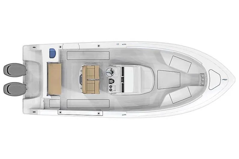Slide: The Image of Manufacturer Provided Image: Top view of a 2018 Sportsman Open 252 Center Console boat layout. - 13