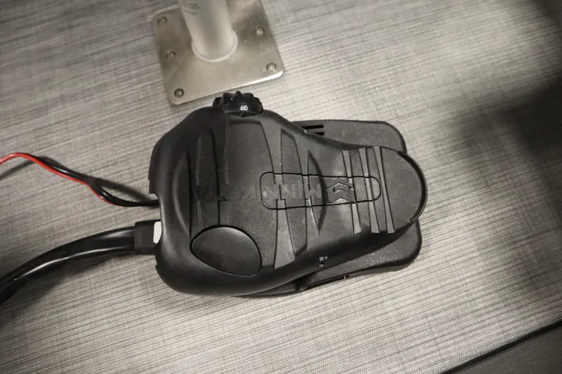 Slide: The Image of Foot pedal control on a Lowe LF 194, 2026 model, with wiring connections. - 12