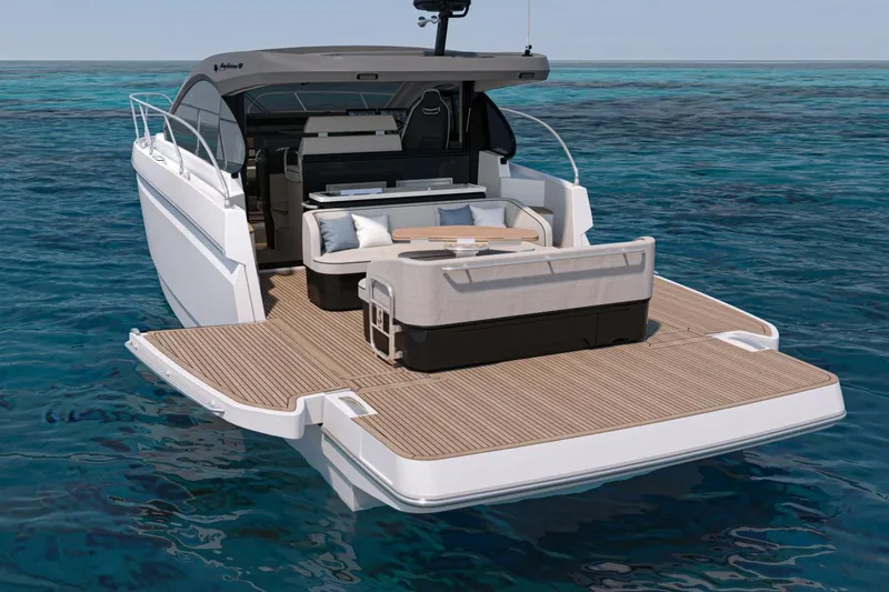 Slide: The Image of 2026 Beneteau Gran Turismo 40 yacht with spacious deck on open water. - 25