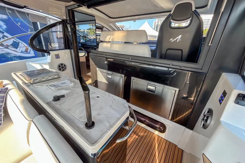 Slide: The Image of 2026 Beneteau Gran Turismo 40 interior with modern seating and sleek design elements. - 8