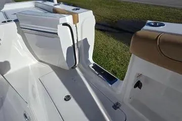 Slide: The Image of 2026 Caymas 291 boat interior with sleek seating and modern design. - 11