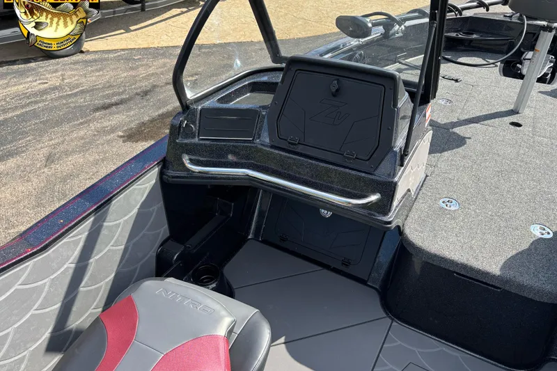 Slide: The Image of 2026 Nitro ZV20 Pro boat interior with seating and dashboard details. - 8