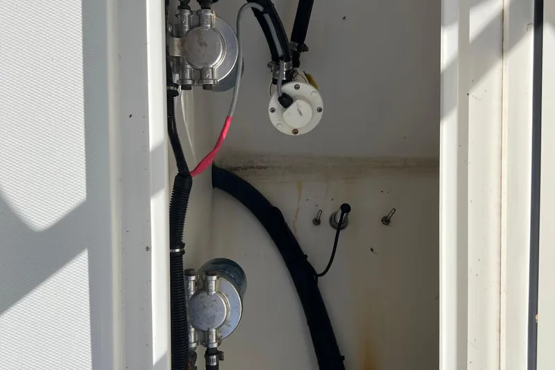 Slide: The Image of 2012 Regulator 24 Forward Seating boat interior wiring and components. - 46