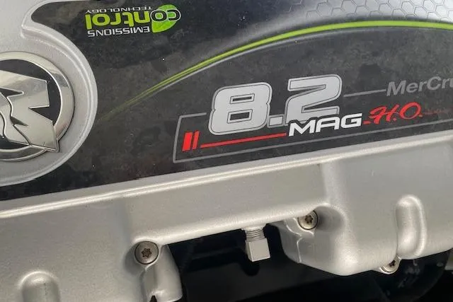 Slide: The Image of Close-up of a 2014 Formula 370 Super Sport engine, featuring 8.2 MAG HO branding. - 25