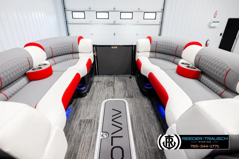Slide: The Image of Luxurious 2026 Avalon CAT CRBW boat interior with stylish seating and modern design. - 19