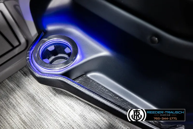 Slide: The Image of Illuminated cup holder in 2026 Avalon CAT CRBW boat interior. - 40