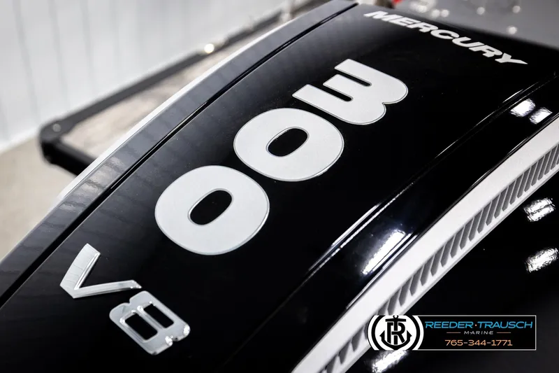 Slide: The Image of Close-up of a Mercury 300 V8 engine on an Avalon CAT CRBW 2026 boat. - 55