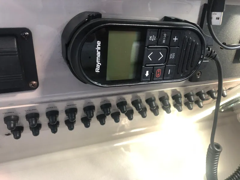 Slide: The Image of Raymarine control panel on a 2008 Chaparral 330 Signature boat. - 23