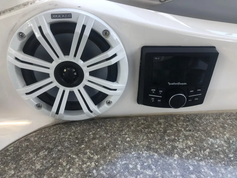 Slide: The Image of Kicker speaker and Rockford Fosgate stereo on 2008 Chaparral 330 Signature boat. - 24