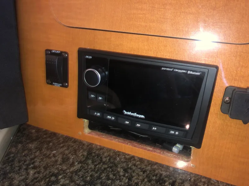 Slide: The Image of 2008 Chaparral 330 Signature boat interior with Rockford Fosgate audio system. - 25