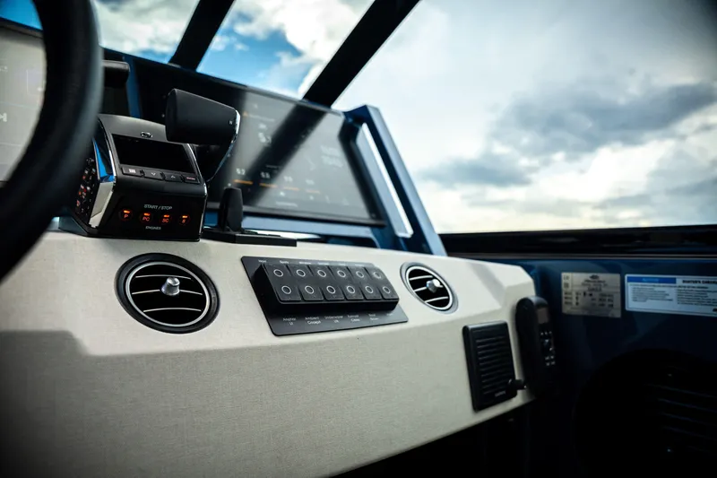 Slide: The Image of Cockpit of 2025 Dutch American DA 53 boat with modern controls and displays. - 38