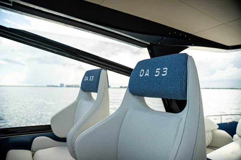 Slide: The Image of Luxurious interior of 2025 Dutch American DA 53 yacht with stylish seating. - 50