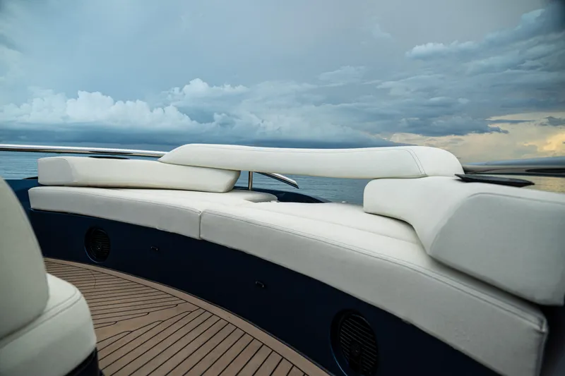 Slide: The Image of Luxurious seating on 2025 Dutch American DA 53 yacht with ocean view. - 61