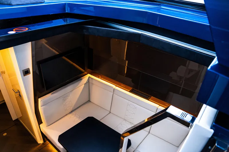 Slide: The Image of Luxurious interior of 2025 Dutch American DA 53 yacht with modern seating and sleek design. - 71