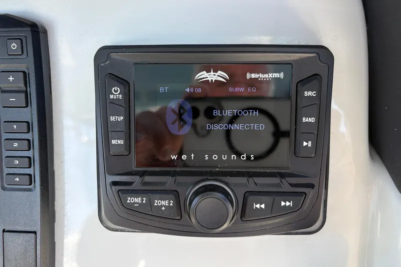 Slide: The Image of 2023 Finseeker 230cc boat audio system with Bluetooth disconnected display. - 16