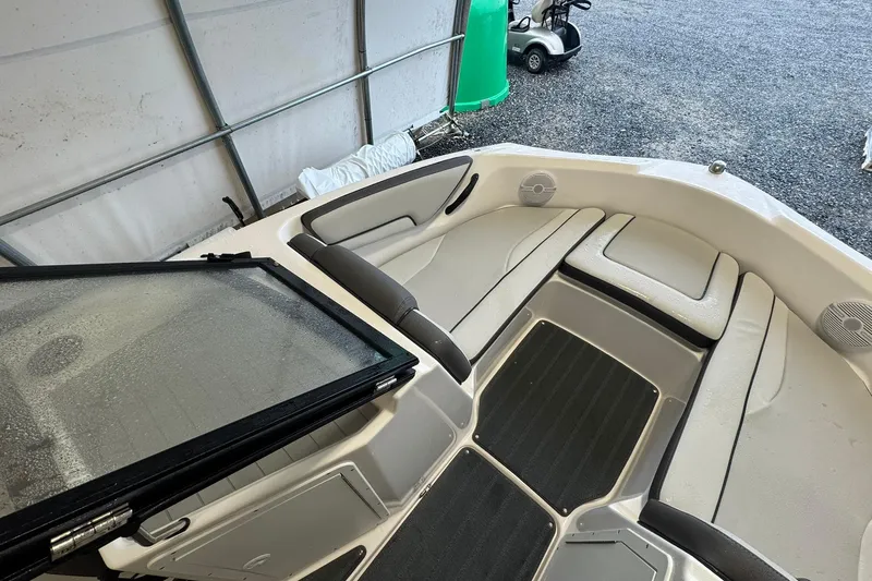 Slide: The Image of 2026 Yamaha Boats AR190 interior with sleek seating and modern design. - 11