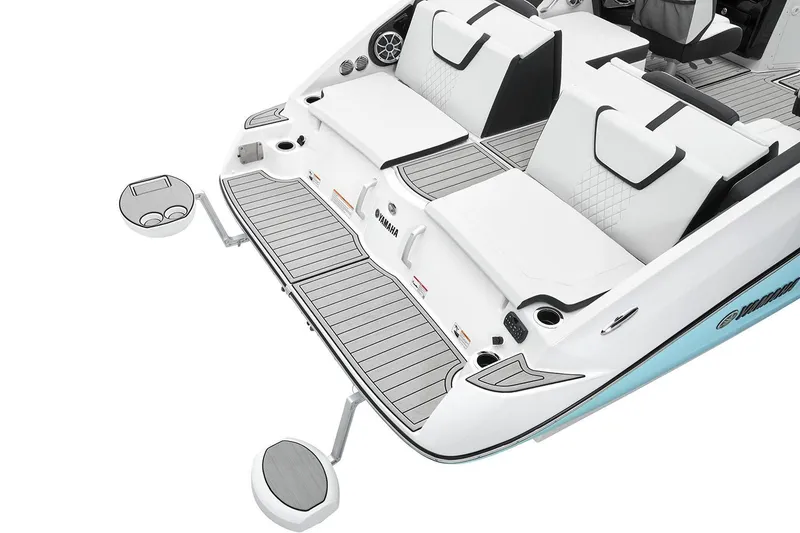 Slide: The Image of Manufacturer Provided Image: 2026 Yamaha Boats 222S interior with luxurious white seating and modern design. - 10