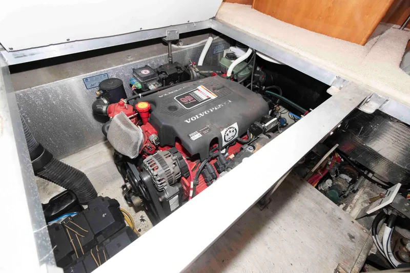 Slide: The Image of Engine compartment of 2005 Carver 41 Cockpit Motor Yacht with Volvo Penta engine. - 26