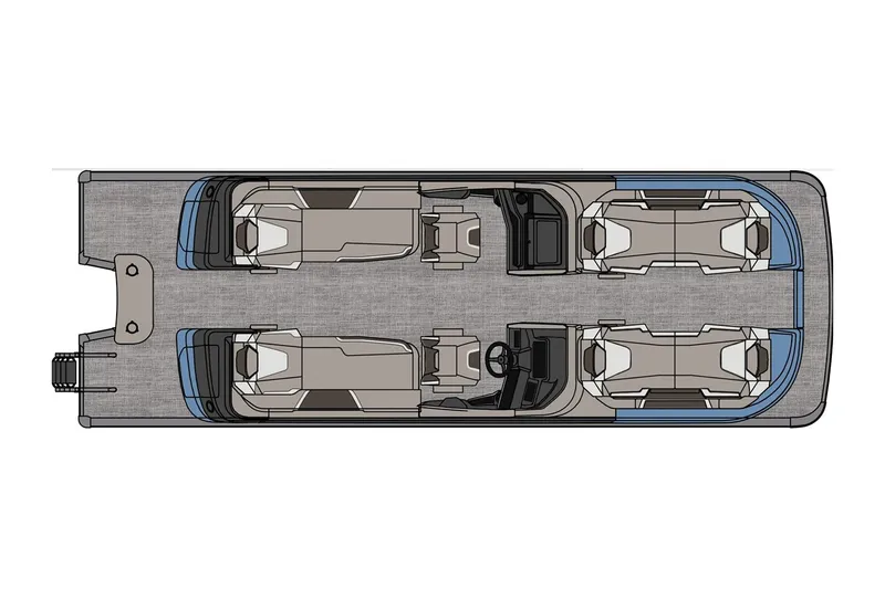 Slide: The Image of Manufacturer Provided Image: 2025 Avalon Excalibur Quad Lounge Windshield boat layout, top view. - 46