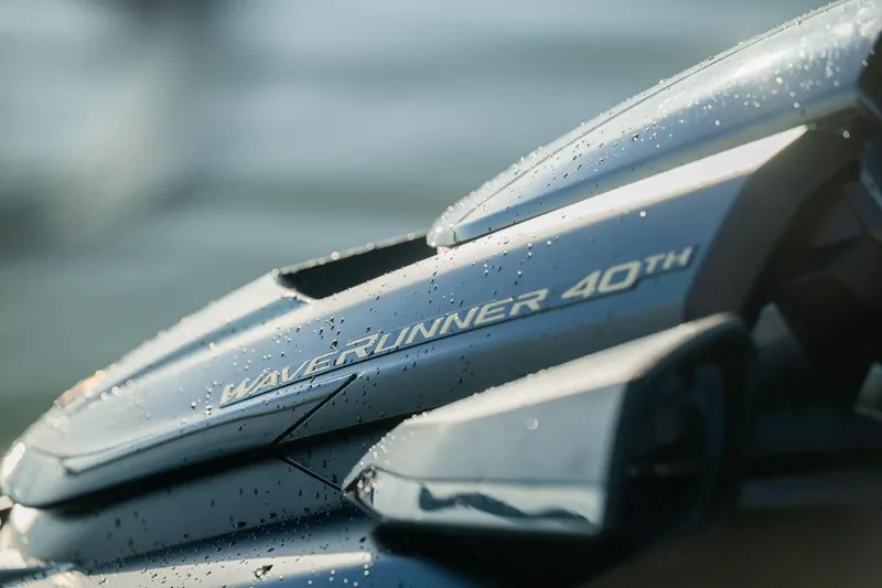 Slide: The Image of 2026 Yamaha WaveRunner FX Limited SVHO, 40th anniversary edition, close-up with water droplets. - 18