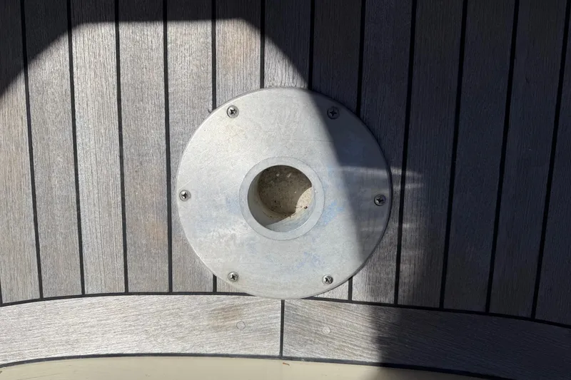 Slide: The Image of Teak deck detail of a 2001 Hinckley Classic Picnic Boat. - 22