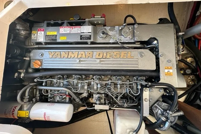 Slide: The Image of Yanmar diesel engine in a 2002 True North 38 Heritage boat. - 30