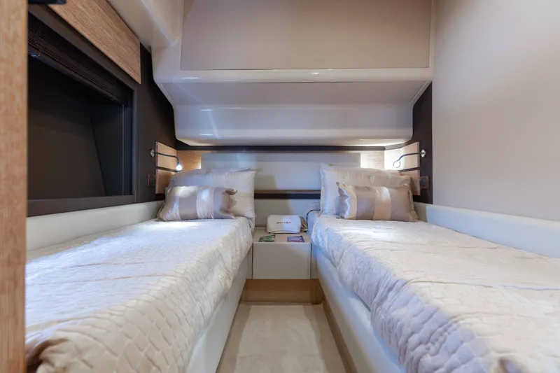 Slide: The Image of Luxurious twin cabin interior on 2014 Azimut 60 Flybridge yacht. - 19