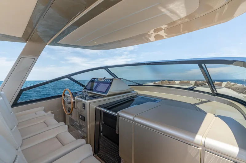 Slide: The Image of Luxurious 2019 CNM Continental 54 yacht interior with ocean view and modern helm. - 22