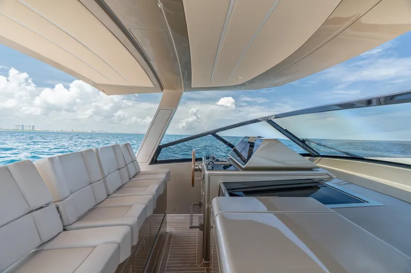 Slide: The Image of Luxurious 2019 CNM Continental 54 yacht interior with ocean view and sleek design. - 24