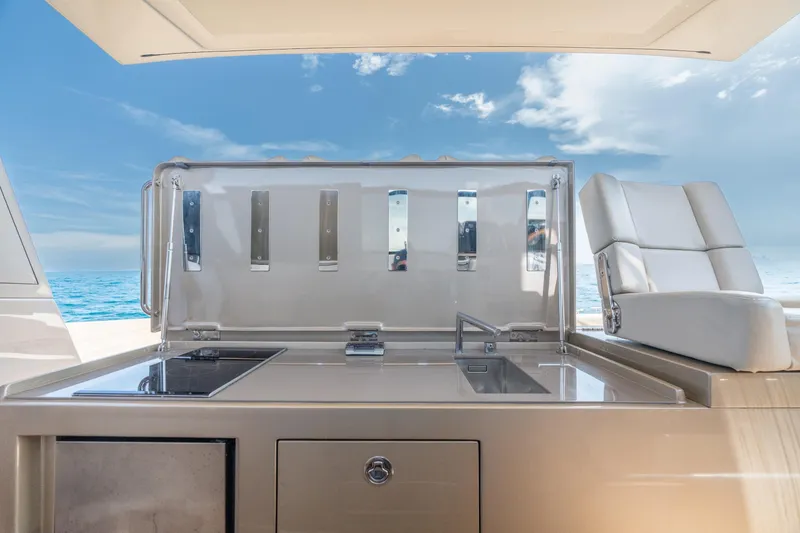 Slide: The Image of Luxury yacht CNM Continental 54 outdoor kitchen with ocean view, 2019 model. - 27